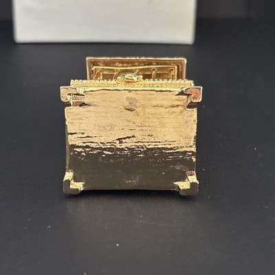 Beautiful Vintage BIRD CAGE with LOVEBIRDS, Jeweled Enamel Trinket Box, - Thumbnail 4