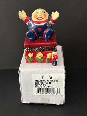 Porcelain Hinged Trinket Box Humpty Dumpty