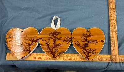 Ceder Wood High Voltage Wood Art, Electrocuted Burned Wall Hangers Heart Shape - Thumbnail 6