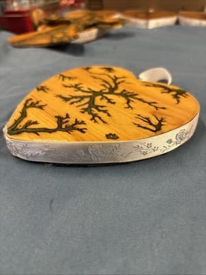 Ceder Wood High Voltage Wood Art, Electrocuted Burned Wall Hangers Heart Shape - Thumbnail 3