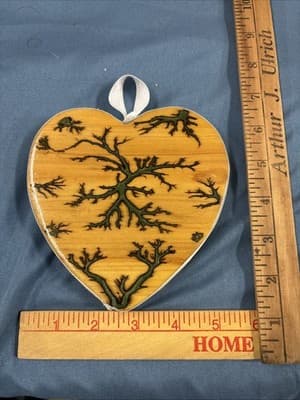 Ceder Wood High Voltage Wood Art, Electrocuted Burned Wall Hangers Heart Shape - Thumbnail 4