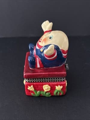 Porcelain Hinged Trinket Box Humpty Dumpty - Thumbnail 4