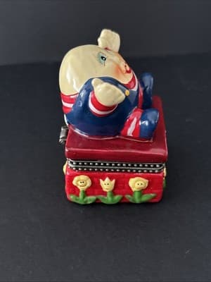 Porcelain Hinged Trinket Box Humpty Dumpty - Thumbnail 6