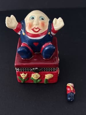 Porcelain Hinged Trinket Box Humpty Dumpty - Thumbnail 2