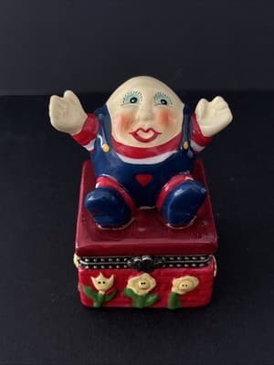 Porcelain Hinged Trinket Box Humpty Dumpty - Thumbnail 3