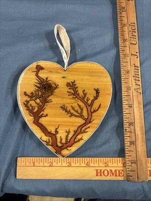 Ceder Wood High Voltage Wood Art, Electrocuted Burned Wall Hangers Heart Shape - Thumbnail 4