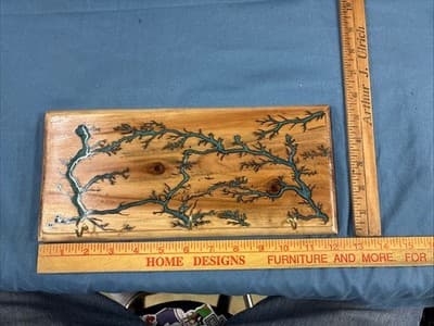 High Voltage Wood Art, Electrocuted Burned Wall Hangers Coat Or Key Holder - Thumbnail 4