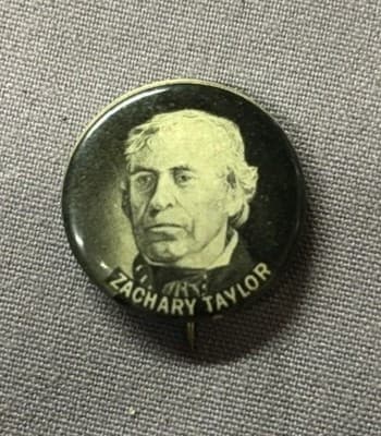 Vtg Zachary Taylor POLITICAL CAMPAIGN PIN BUTTON 1.25 Whitehead & Hoag 1900s