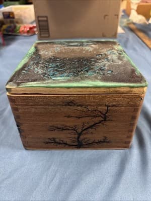 High Voltage Wood Art, Electrocuted Burned collectible, trinket box - Thumbnail 5