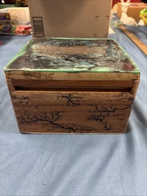 High Voltage Wood Art, Electrocuted Burned collectible, trinket box - Thumbnail 4