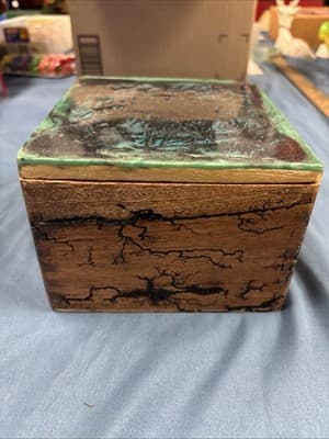 High Voltage Wood Art, Electrocuted Burned collectible, trinket box - Thumbnail 3