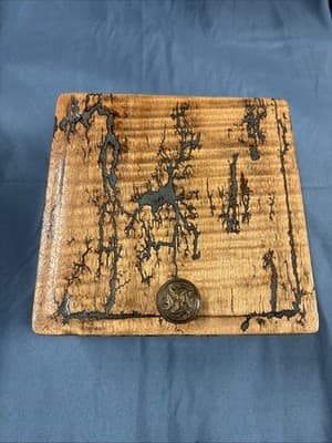 High Voltage Wood Art, Electrocuted Burned collectible, trinket box - Thumbnail 2