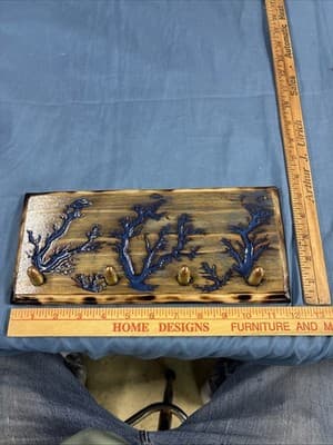High Voltage Wood Art, Electrocuted Burned Wall Hangers Coat Or Key Holder - Thumbnail 6