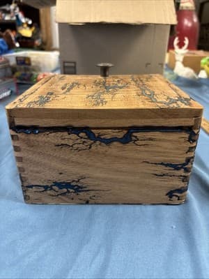High Voltage Wood Art, Electrocuted Burned collectible, trinket box - Thumbnail 5