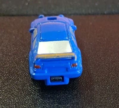 Small Hasbro Micro Machine Rally Car in Gold & Blue Rare - Thumbnail 3