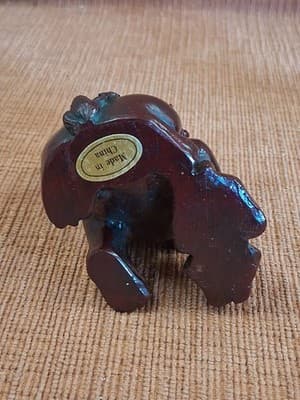 Feng Shui Pair of 2" Red Resin Fu Foo Dogs Guardian Lion Ying Yang Energy Set - Thumbnail 6