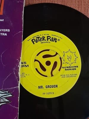 Peter Pan Records Sesame Street " I Love Trash" 45rpm Pp 1079 Sunshine Series... - Thumbnail 3