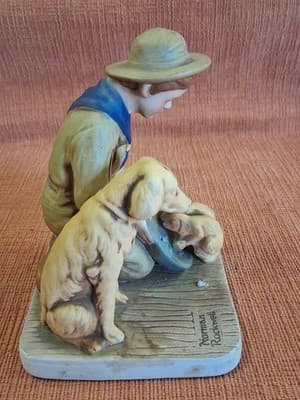Lovely Good Friends Boy Scout Norman Rockwell Ceramic Figurine (Missing 1 Dog) - Thumbnail 6