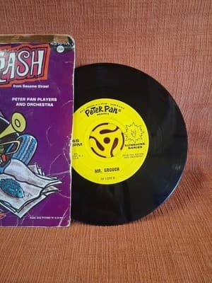 Peter Pan Records Sesame Street " I Love Trash" 45rpm Pp 1079 Sunshine Series... - Thumbnail 2