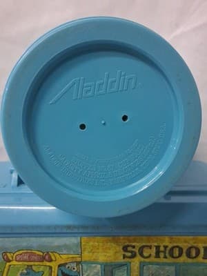 Vtg Blue Sesame Street Lunch Box Complete with Thermos - Thumbnail 6
