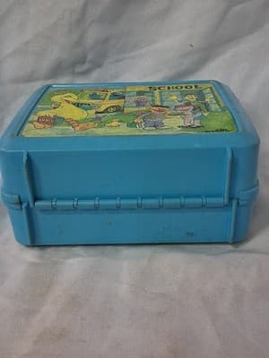 Vtg Blue Sesame Street Lunch Box Complete with Thermos - Thumbnail 11