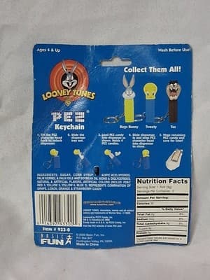 Vintage PEZ Candy Dispenser Keychain Tweety Looney Tunes NEW NOS - Thumbnail 3
