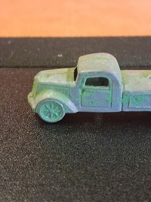 Tootsie Toy Cracker Jack Prize Metal Green Tow Truck - Thumbnail 6