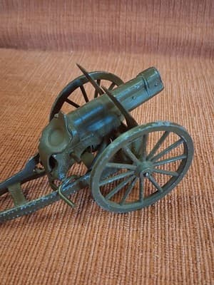 Vintage Metal Toy Artillery Cannon Green Collectible Boys & Girls - Thumbnail 6