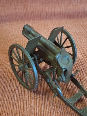 Vintage Metal Toy Artillery Cannon Green Collectible Boys & Girls - Thumbnail 4