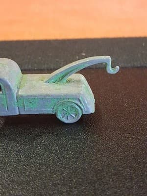 Tootsie Toy Cracker Jack Prize Metal Green Tow Truck - Thumbnail 7