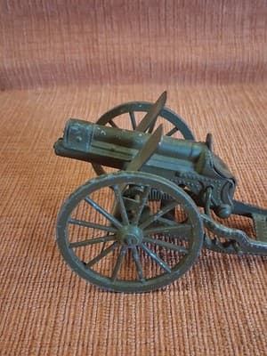Vintage Metal Toy Artillery Cannon Green Collectible Boys & Girls - Thumbnail 2