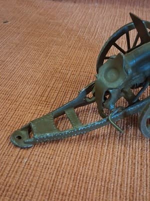 Vintage Metal Toy Artillery Cannon Green Collectible Boys & Girls - Thumbnail 7