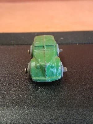 Vintage 1940 Barclay Diecast Green Coupe Miniature Toy Car Tootsie Metal Wheels - Thumbnail 2