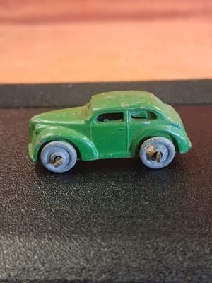 Vintage 1940 Barclay Diecast Green Coupe Miniature Toy Car Tootsie Metal Wheels - Thumbnail 3
