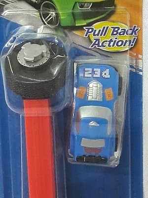 Retired Pez Candy Dispenser Hot Wheels Pull & Go Action Dispenser Blue Car - Thumbnail 2