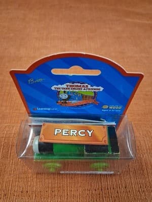 2004 Learning Curve Thomas Train Wood Railway Percy The Green Engine Used w Box - Thumbnail 5