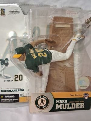 McFarlane MLB Series 10 MARK MULDER Oakland A's Athletics Action Figure 2004 NEW - Thumbnail 2
