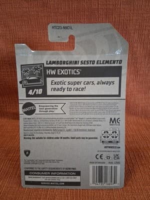 Hot Wheels Lamborghini Sesto Elemento White 1/64 2024 HW Exotics - Thumbnail 2