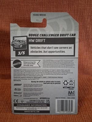 HOT WHEELS RED 2022 #207 DODGE CHALLENGER DRIFT CAR MOPAR 426 HEMI HELLCAT - Thumbnail 2