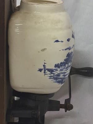 Vintage Dutch Delft Blue Wall Coffee Grinder Douwe Egberts 1950s Denmark - Thumbnail 4