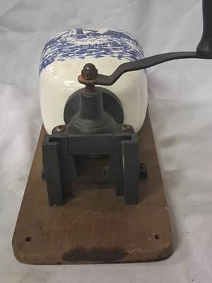 Vintage Dutch Delft Blue Wall Coffee Grinder Douwe Egberts 1950s Denmark - Thumbnail 10