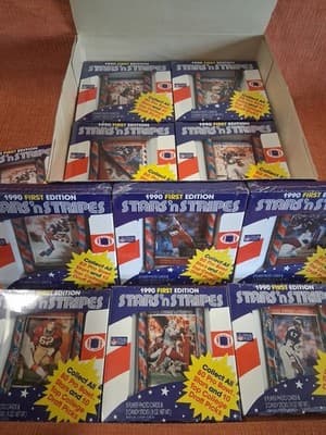 1990 Stars' n Stripes NFL 1st Edition - 24 Sealed Boxes - Jerry Rice - Moon ++ - Thumbnail 8