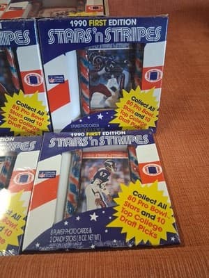1990 Stars' n Stripes NFL 1st Edition - 24 Sealed Boxes - Jerry Rice - Moon ++ - Thumbnail 7