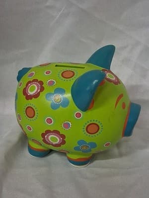 Brightly Colored Polka Dot And Flower Piggie Bank - Thumbnail 3