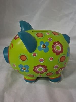 Brightly Colored Polka Dot And Flower Piggie Bank - Thumbnail 5