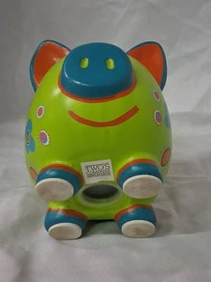 Brightly Colored Polka Dot And Flower Piggie Bank - Thumbnail 6