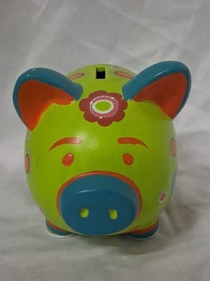 Brightly Colored Polka Dot And Flower Piggie Bank - Thumbnail 2