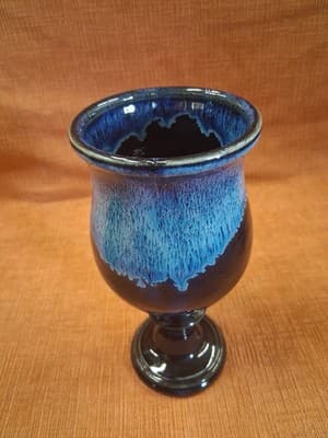VTG Chalice Goblet 1997 King Richard’s Faire Renaissance Fest Blue/Black RARE - Thumbnail 4
