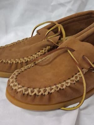 Vintage Handmade Hard Sole Slipper moccasin Size 9 GREAT CONDITION With Box - Thumbnail 3