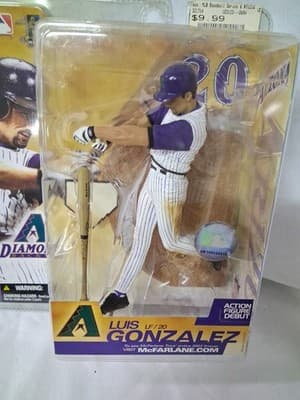 McFarlane Series 6 Luis Gonzalez Arizona Diamondbacks Home Purple Pinstripes NIB - Thumbnail 3